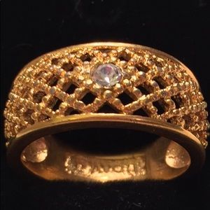 Avon OpenWeave 💍w/1BlueCryst 7.22